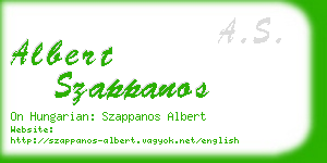 albert szappanos business card